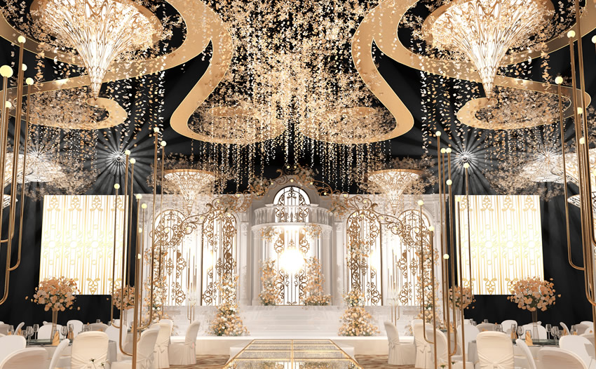 秦都花木兰喜事汇金色大厅效果展示